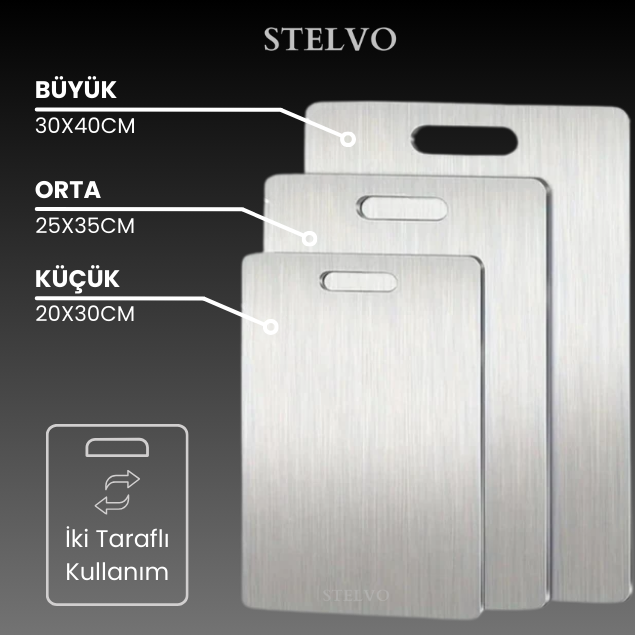 Stelvo™ Paslanmaz Çelik Kesme Tahtası