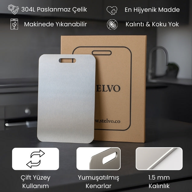 Stelvo™ Paslanmaz Çelik Kesme Tahtası