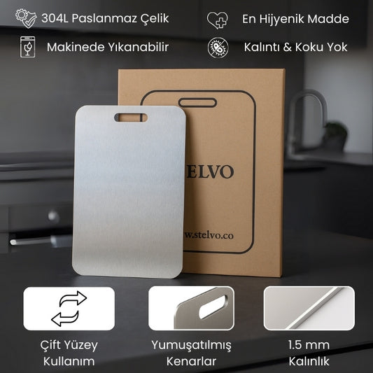 Stelvo™ Paslanmaz Çelik Kesme Tahtası